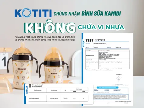 Bình sữa PPSU Kamidi đạt chứng nhận “Không vi nhựa” từ KOTITI Hàn Quốc