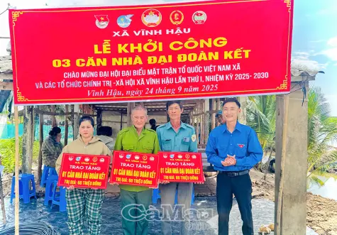 Khởi công 3 nhà Đại đoàn kết tại xã Vĩnh Hậu