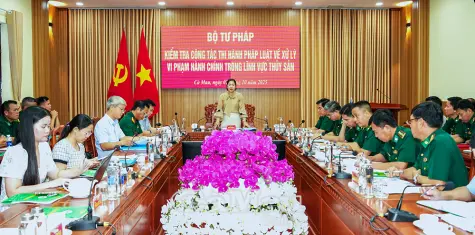 Bộ Tư pháp kiểm tra xử lý vi phạm thủy sản tại BĐBP Cà Mau