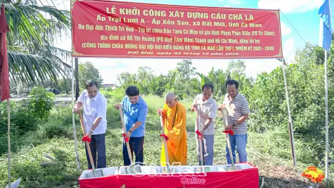 Xã Đất Mới khởi công xây dựng cầu giao thông nông thôn