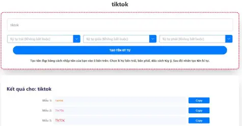 Công cụ tạo kí tự đặc biệt TikTok trên Kí Tự Đặc Biệt 360