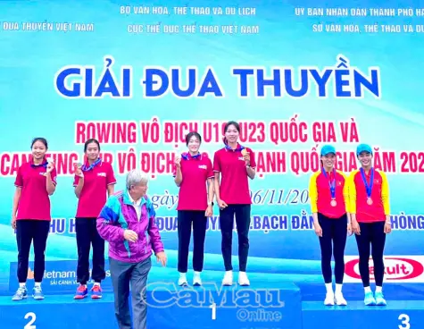 Cà Mau giành 8 huy chương Giải đua thuyền quốc gia năm 2025