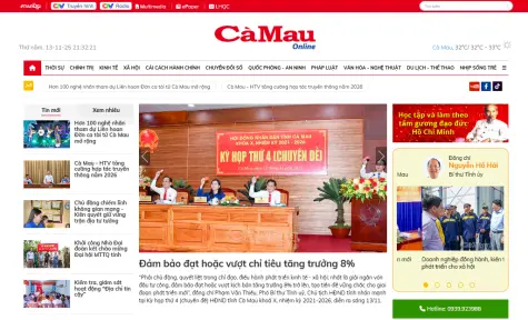 Báo Cà Mau điện tử vào Top 20 toàn quốc