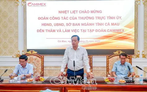 Phó Bí thư Thường trực Tỉnh uỷ Huỳnh Quốc Việt làm việc với ty Cổ phần Camimex Group