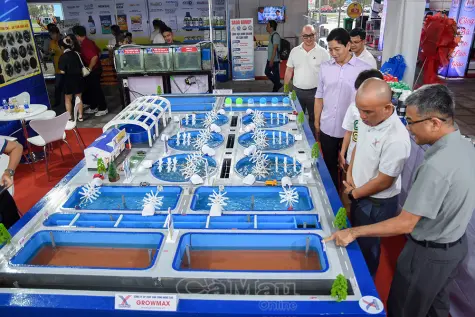 Du khách hào hứng chứng kiến kỹ thuật nuôi thuỷ sản hiện đại và những mẫu tôm - cua “to bự”