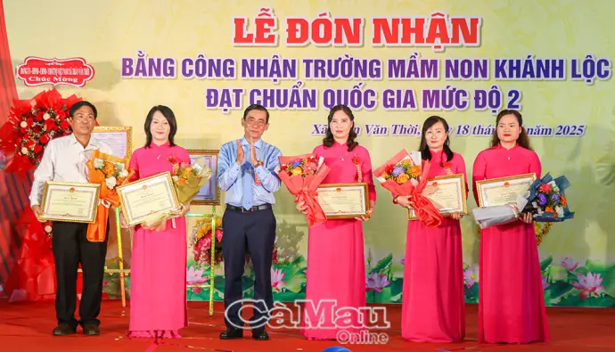 Trường Mầm non Khánh Lộc đạt chuẩn Quốc gia mức độ 2