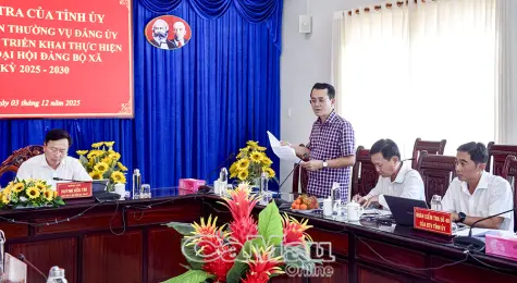 Đoàn kiểm tra của Tỉnh uỷ  việc với xã Phước Long