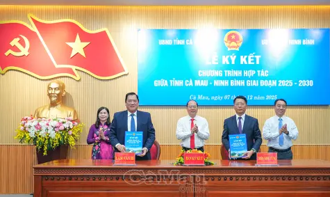Cà Mau - Ninh Bình ký kết hợp tác giai đoạn 2025-2030
