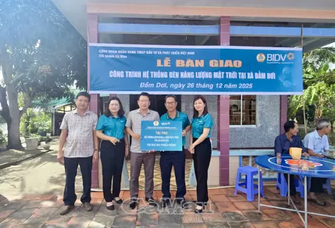 Bàn giao công trình đèn năng lượng mặt trời tại xã Đầm Dơi