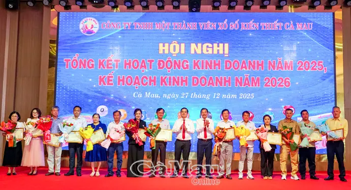Năm 2025, Công ty Xổ số kiến thiết Cà Mau nộp ngân sách 2.410 tỷ đồng