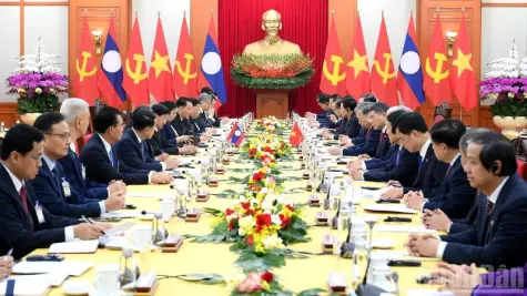 Tổng Bí thư Tô Lâm hội đàm với Tổng Bí thư, Chủ tịch nước Lào Thongloun Sisoulith