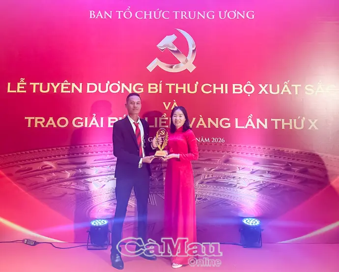 Cà Mau có 2 bí thư chi bộ xuất sắc tiêu biểu toàn quốc