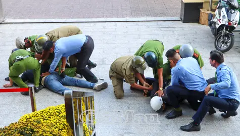 Diễn tập xử lý tình huống chống cướp tài sản tại ngân hàng