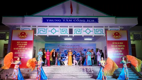 Trung tâm Văn hoá tỉnh biểu diễn chương trình nghệ thuật tuyên truyền bầu cử