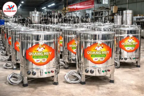 Nồi cháo điện Quang Huy tiết kiệm đến 30% chi phí vận hành