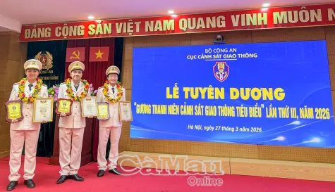 3 chiến sĩ CSGT Cà Mau toả sáng toàn quốc