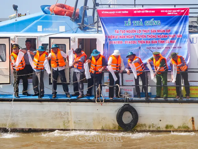 Thả hơn 3 triệu con giống tái tạo nguồn lợi thuỷ sản bền vững
