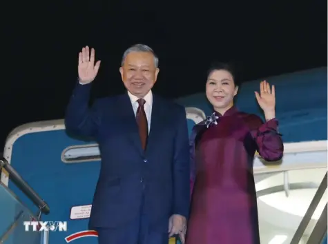 Tổng Bí thư, Chủ tịch nước Tô Lâm và Phu nhân lên đường thăm cấp Nhà nước đến Trung Quốc