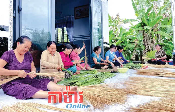 រកប្រាក់ចិញ្ចឹមជីវិតពីរបរត្បាញសរសៃដូង និងស្មៅប្លុងដំរី