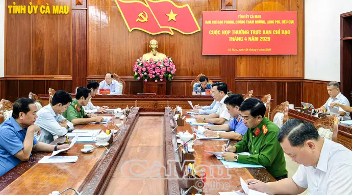 Họp Ban chỉ đạo phòng, chống tham nhũng, lãng phí, tiêu cực kỳ 4/2026