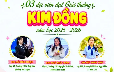 3 đội viên Cà Mau đạt Giải thưởng Kim Đồng