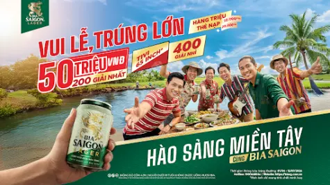 Bia Saigon lan toả chất hào sảng miền Tây qua chương trình khuyến mãi trúng lớn đến 50 triệu