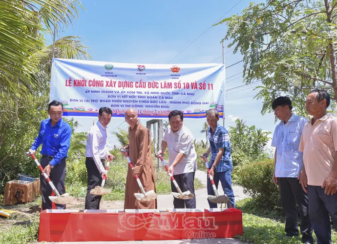 Tỉnh đoàn Cà Mau kết nối, vận động xây dựng 2 cầu nông thôn
