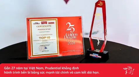 Nhiều năm liền được vinh danh tại Rồng Vàng, Prudential khẳng định uy tín thương hiệu và cam kết phát triển lâu dài tại Việt Nam