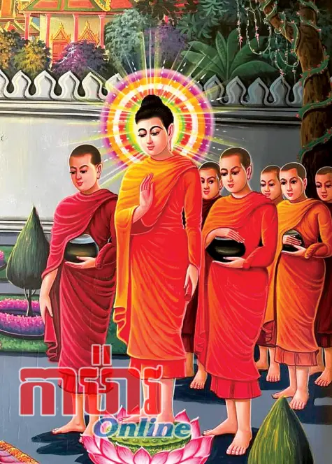 រូបគំនូរព្រះពុទ្ធលើជញ្ជាំងព្រះវិហារ Khmer