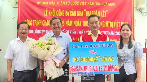Khởi công 64 căn nhà Đại đoàn kết, chào mừng 96 năm Ngày truyền thống MTTQ Việt Nam