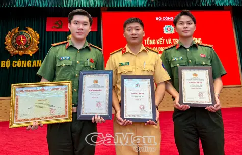 Công an Cà Mau đạt 4 giải tại 2 cuộc thi cấp Bộ Công an