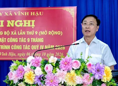 Xã Vĩnh Hậu quyết tâm thực hiện đạt nhiệm vụ năm 2026