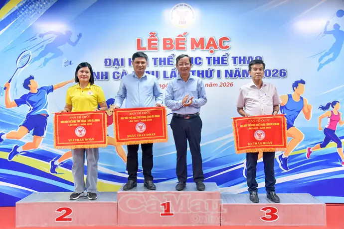 Bế mạc Đại hội Thể dục thể thao tỉnh Cà Mau lần thứ I năm 2026