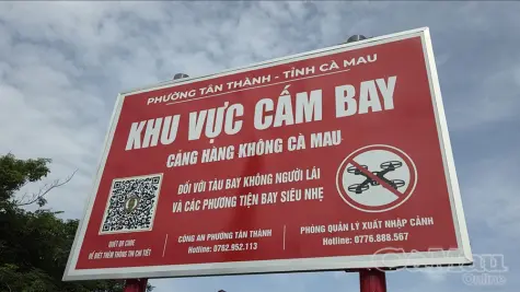 Lắp đặt hơn 120 biển cấm flycam, đảm bảo an toàn cho Sân bay Cà Mau